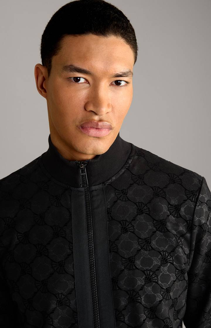 Joop Cornflower-Sweatjacke Thierry in Schwarz gemustert Große Rabatte