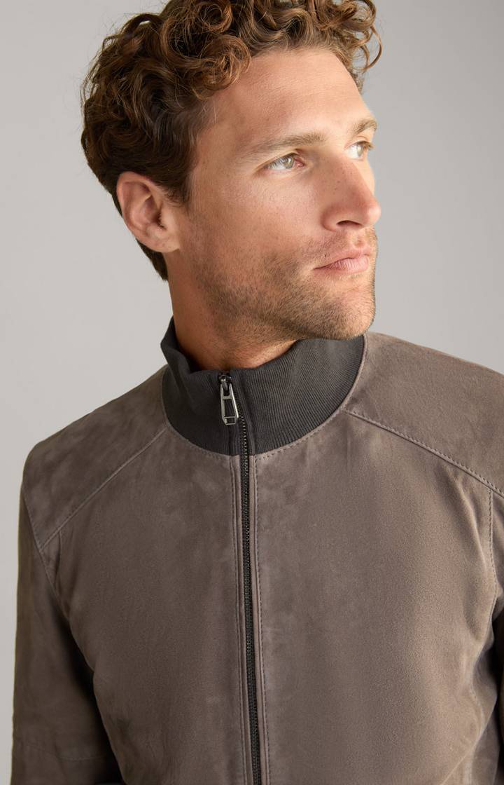 Joop Veloursleder-Blouson Toros in Grau Sonderangebote