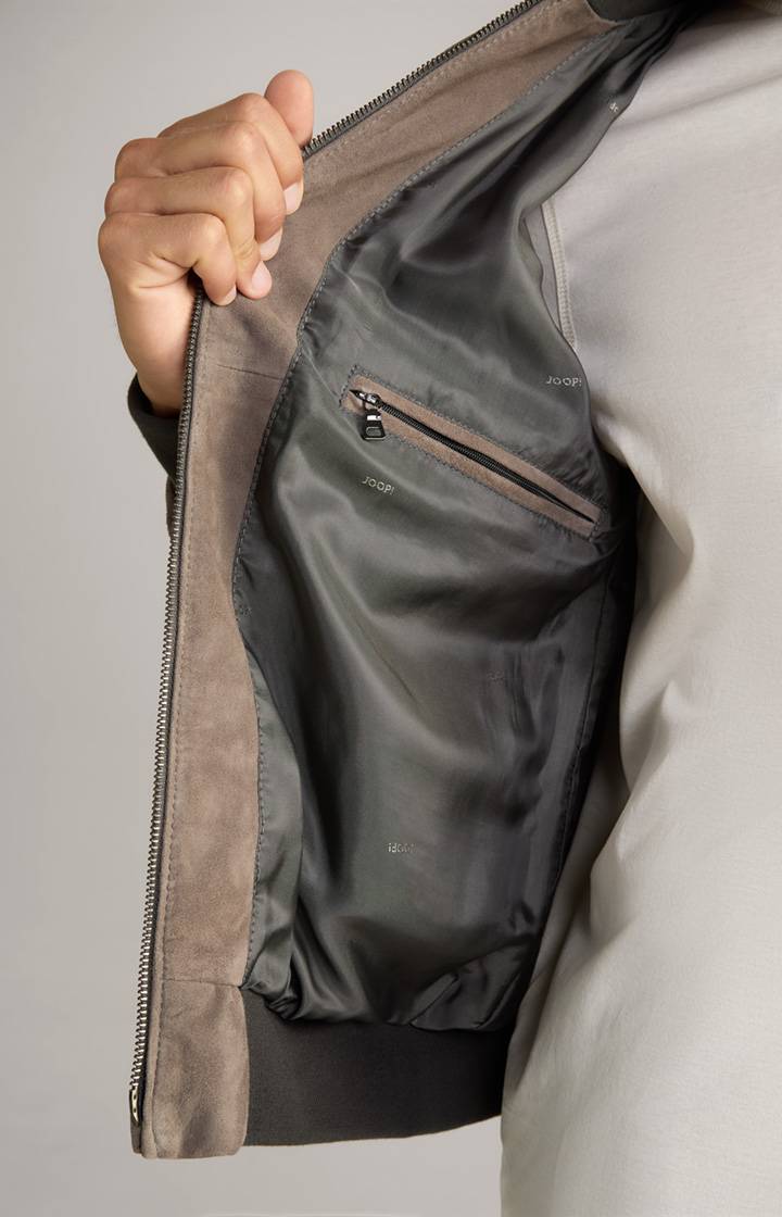 Joop Veloursleder-Blouson Toros in Grau Sonderangebote