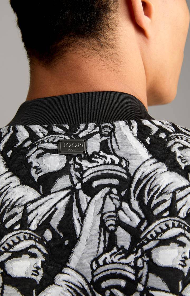 Joop Jacquard-Blouson Danger in Schwarz gemustert Speichern exportieren