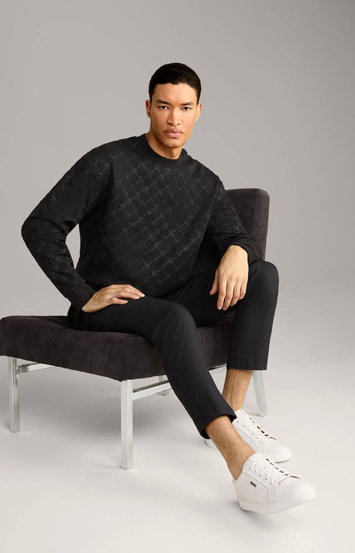 Joop Cornflower-Sweatshirt Cortez in Schwarz gemustert Auslauf
