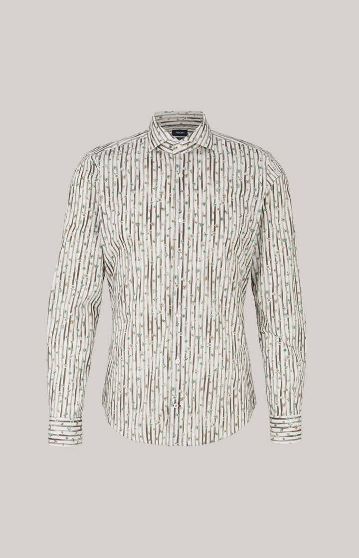 Joop Hemd Pai in Offwhite/Hellgrün/Braun gemustert Fabrikverkauf