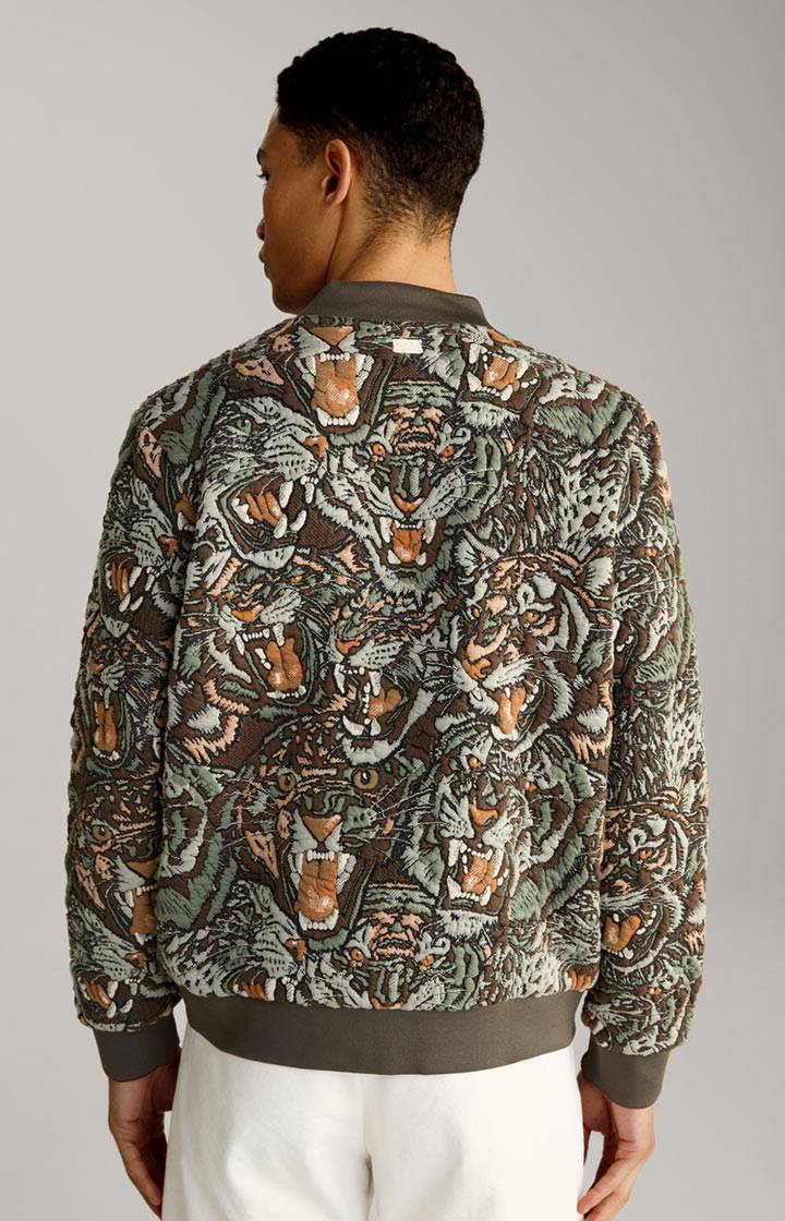 Joop Collegejacke Danger in Grün/Braun gemustert Saisonschlussverkauf