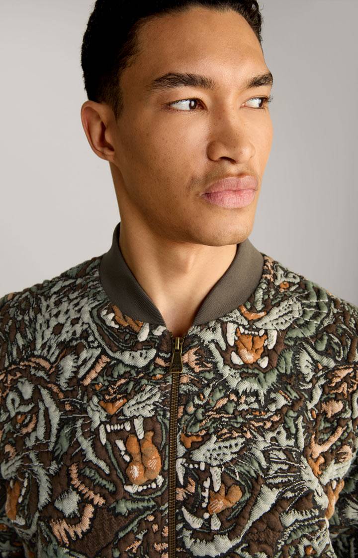 Joop Collegejacke Danger in Grün/Braun gemustert Saisonschlussverkauf