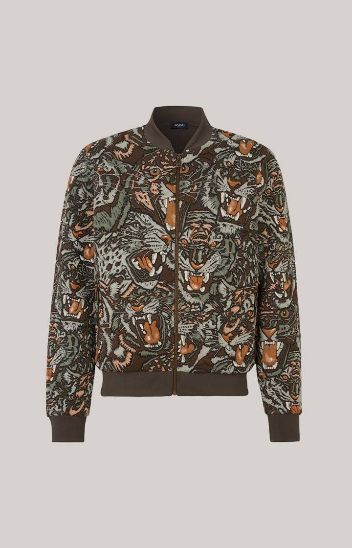 Joop Collegejacke Danger in Grün/Braun gemustert Saisonschlussverkauf