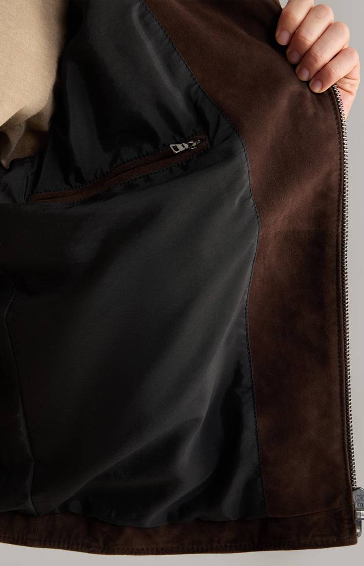 Joop Velours-Lederjacke Lezy in Dunkelbraun Exklusive Angebote