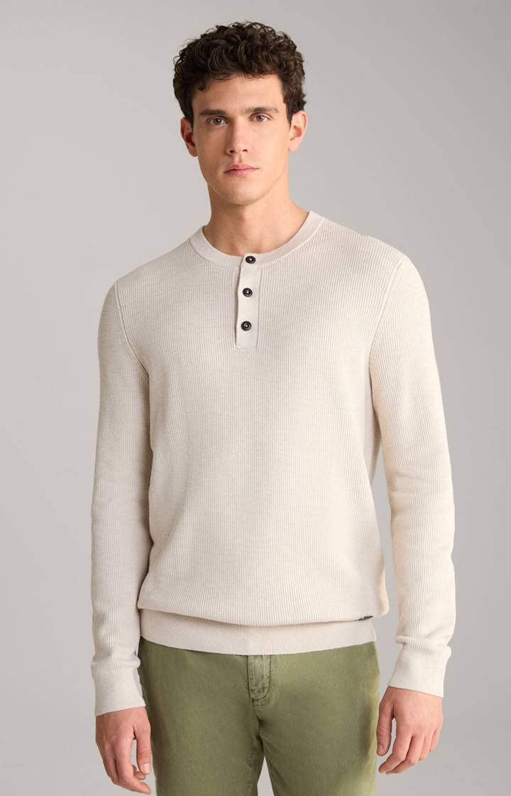 Joop Strickpullover Henley in Hellbeige Neuheiten