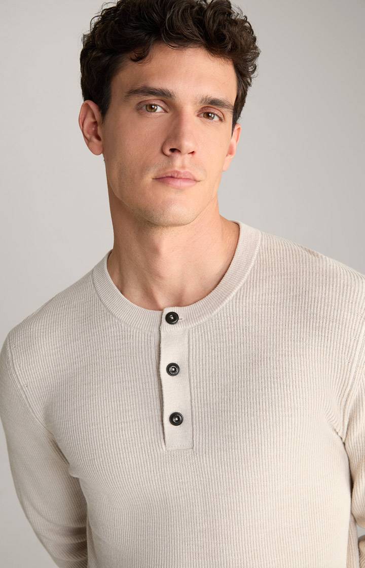 Joop Strickpullover Henley in Hellbeige Neuheiten