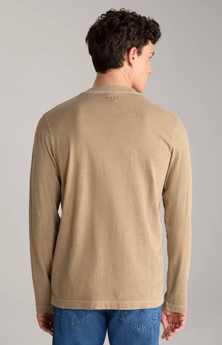 Joop Baumwoll-Langarmshirt Carlito in Hellbraun Saisonale Angebote