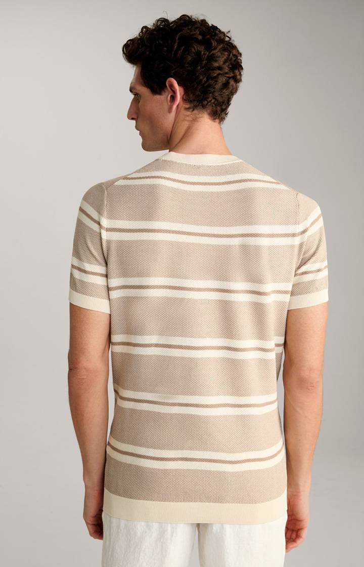 Joop Strick-Shirt Vico in Beige/Offwhite gestreift Günstiger Verkauf