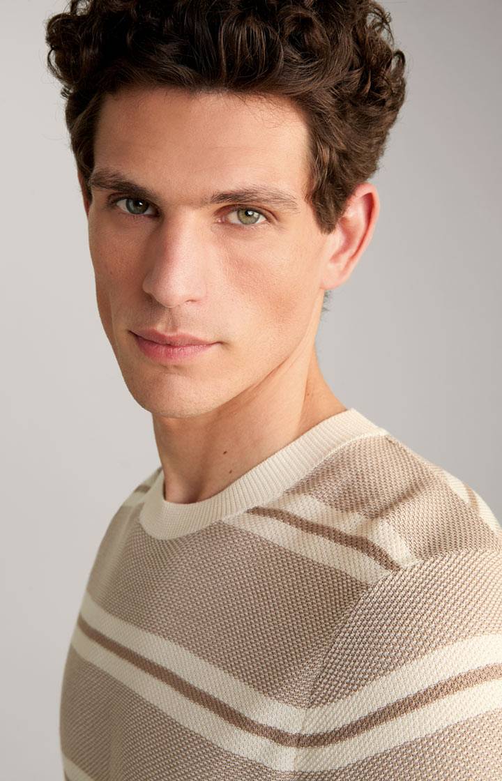 Joop Strick-Shirt Vico in Beige/Offwhite gestreift Günstiger Verkauf