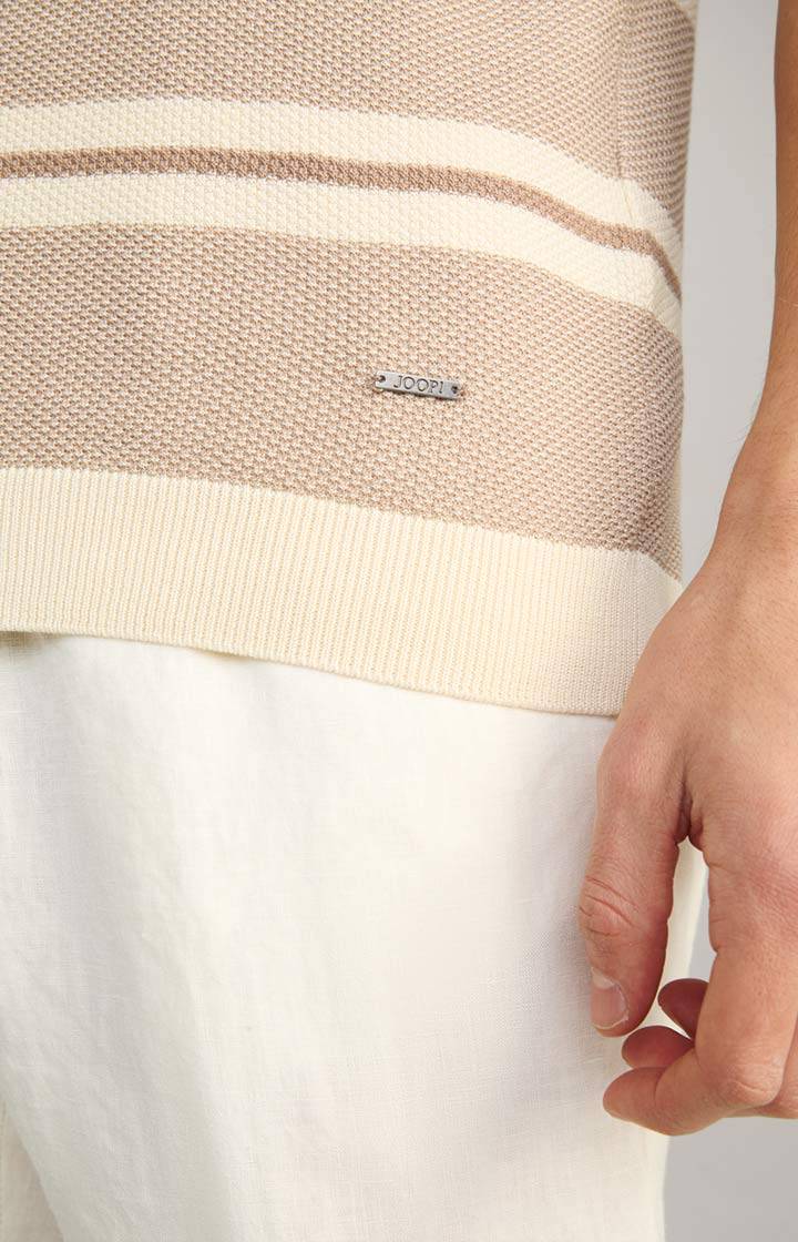 Joop Strick-Shirt Vico in Beige/Offwhite gestreift Günstiger Verkauf