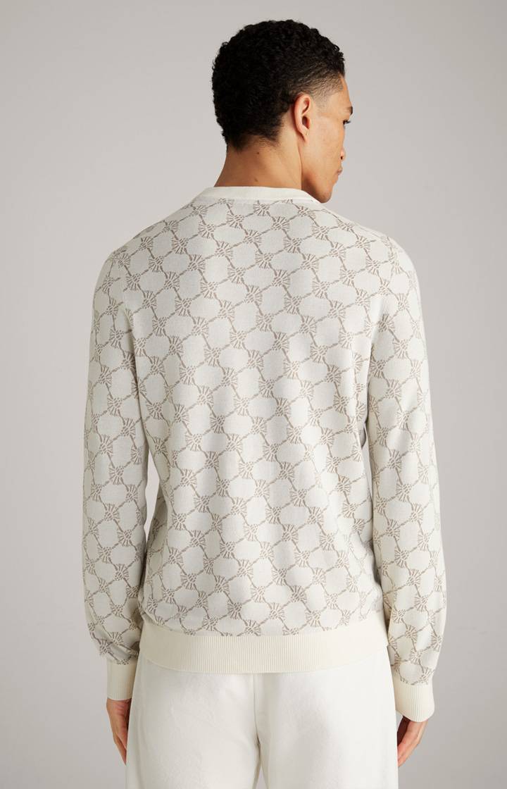 Joop Cornflower-Pullover Ravon in Weiß gemustert Begrenztes Angebot