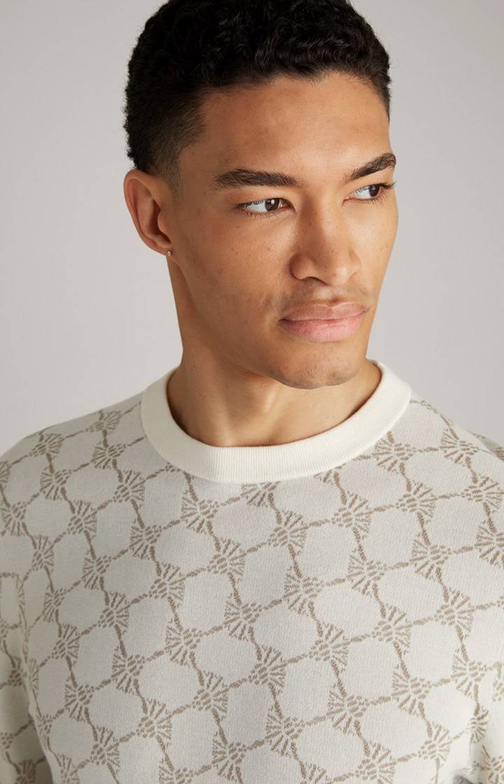 Joop Cornflower-Pullover Ravon in Weiß gemustert Begrenztes Angebot