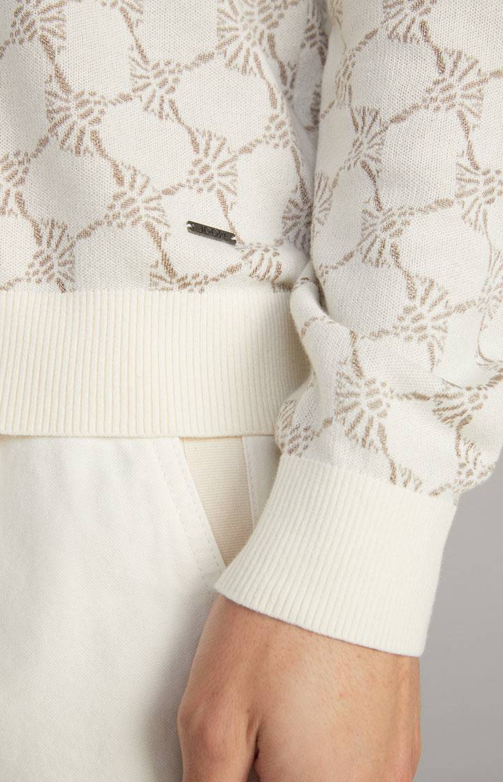 Joop Cornflower-Pullover Ravon in Weiß gemustert Begrenztes Angebot