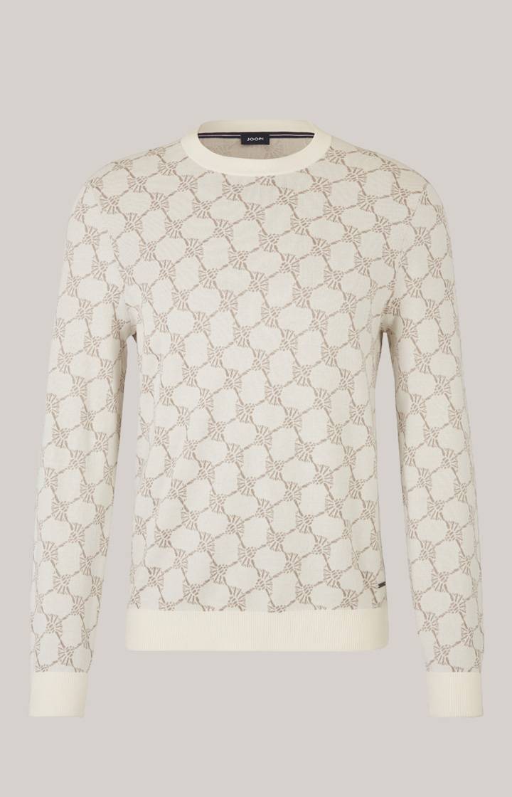 Joop Cornflower-Pullover Ravon in Weiß gemustert Begrenztes Angebot