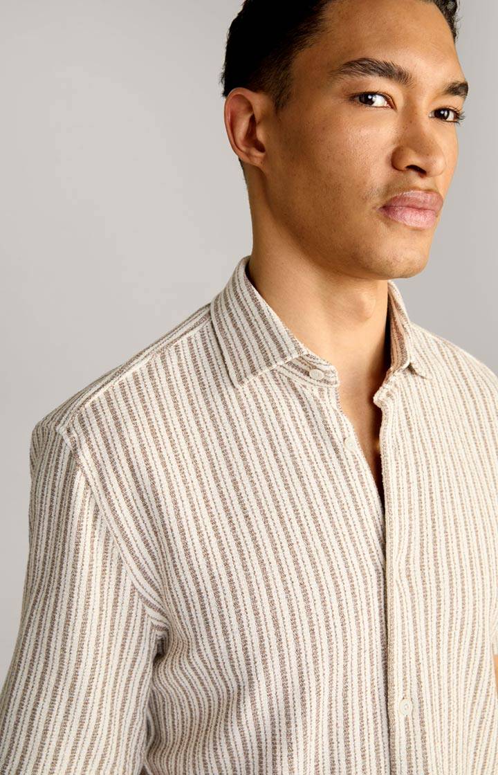 Joop Strick-Hemd Kawi in Beige gestreift Valentinstagsangebot