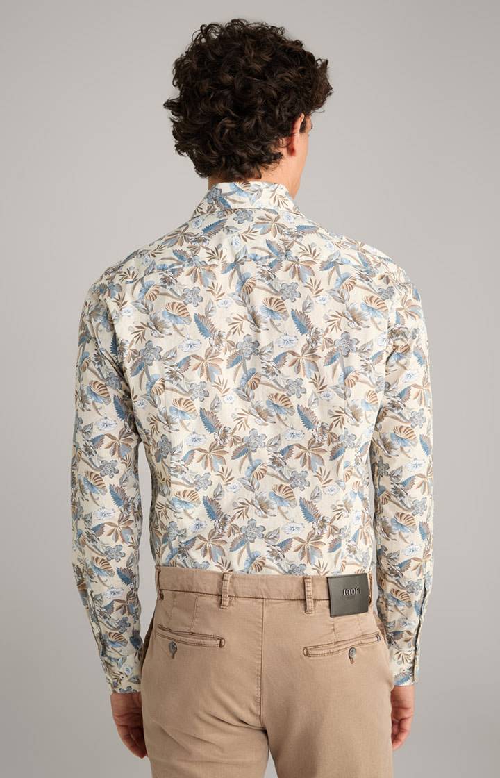 Joop Hemd Pai in Hellbeige/Blau gemustert Saisonale Angebote
