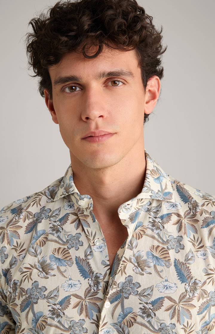 Joop Hemd Pai in Hellbeige/Blau gemustert Saisonale Angebote