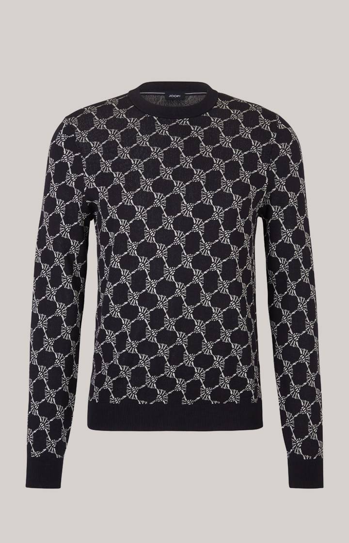 Joop Cornflower-Pullover Ravon in Navy gemustert Im Verkauf