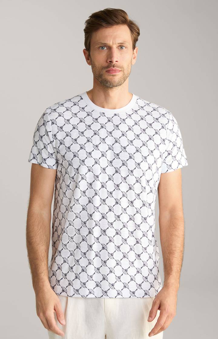 Joop Cornflower-T-Shirt Tyron in Weiß gemustert Outlet