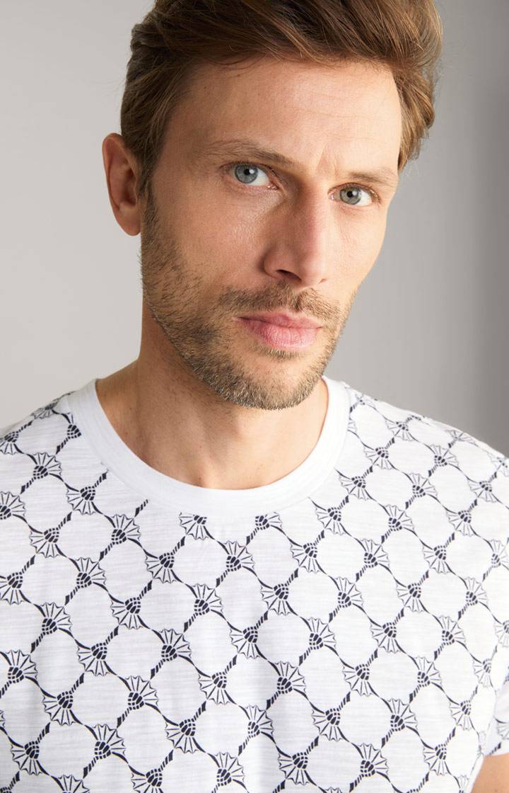 Joop Cornflower-T-Shirt Tyron in Weiß gemustert Outlet