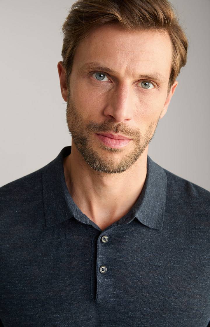 Joop Leinenmix-Poloshirt Malioso in Navy JETZT KAUFEN