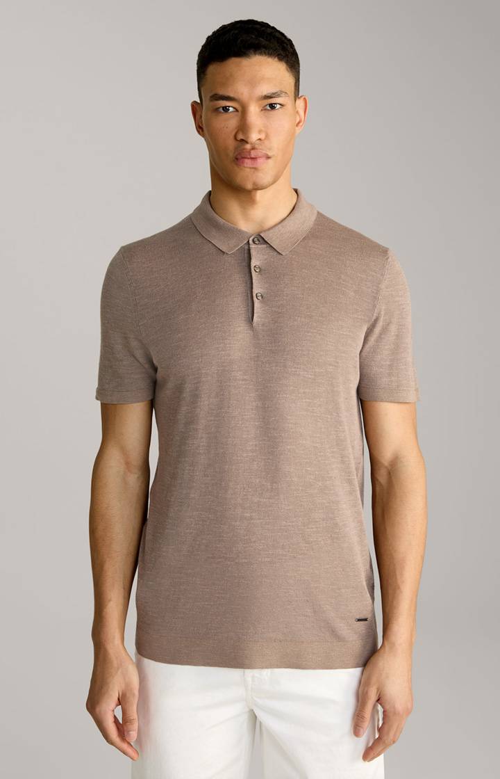 Joop Leinenmix-Poloshirt Malioso in Braun Fabrikladen