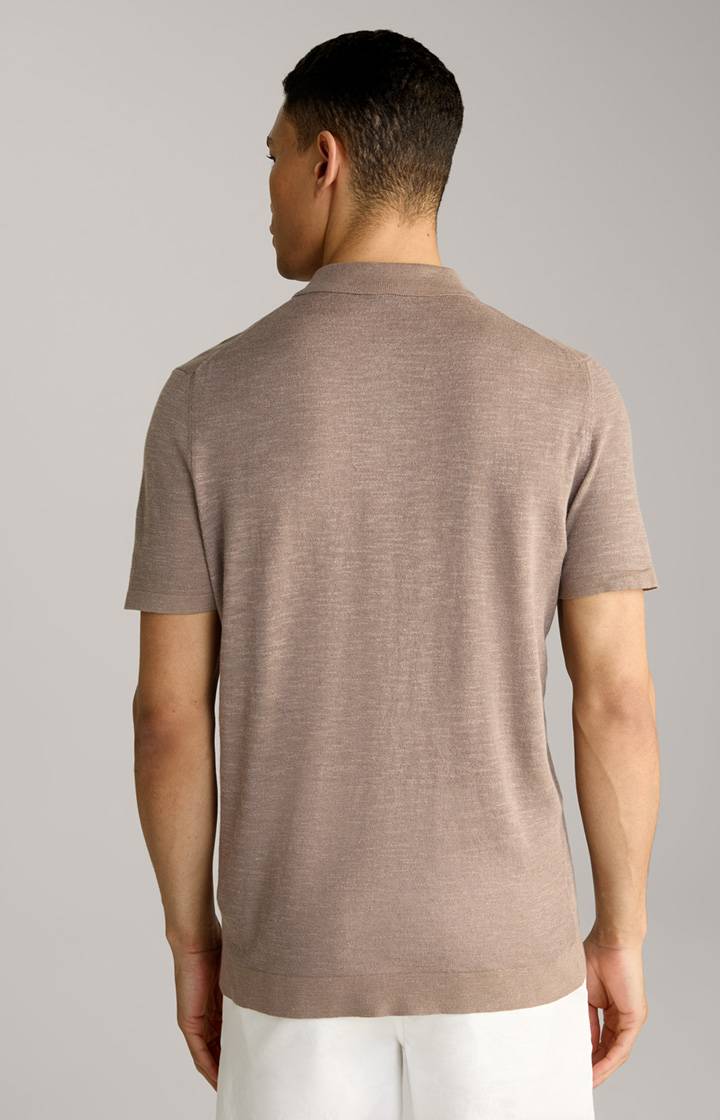 Joop Leinenmix-Poloshirt Malioso in Braun Fabrikladen