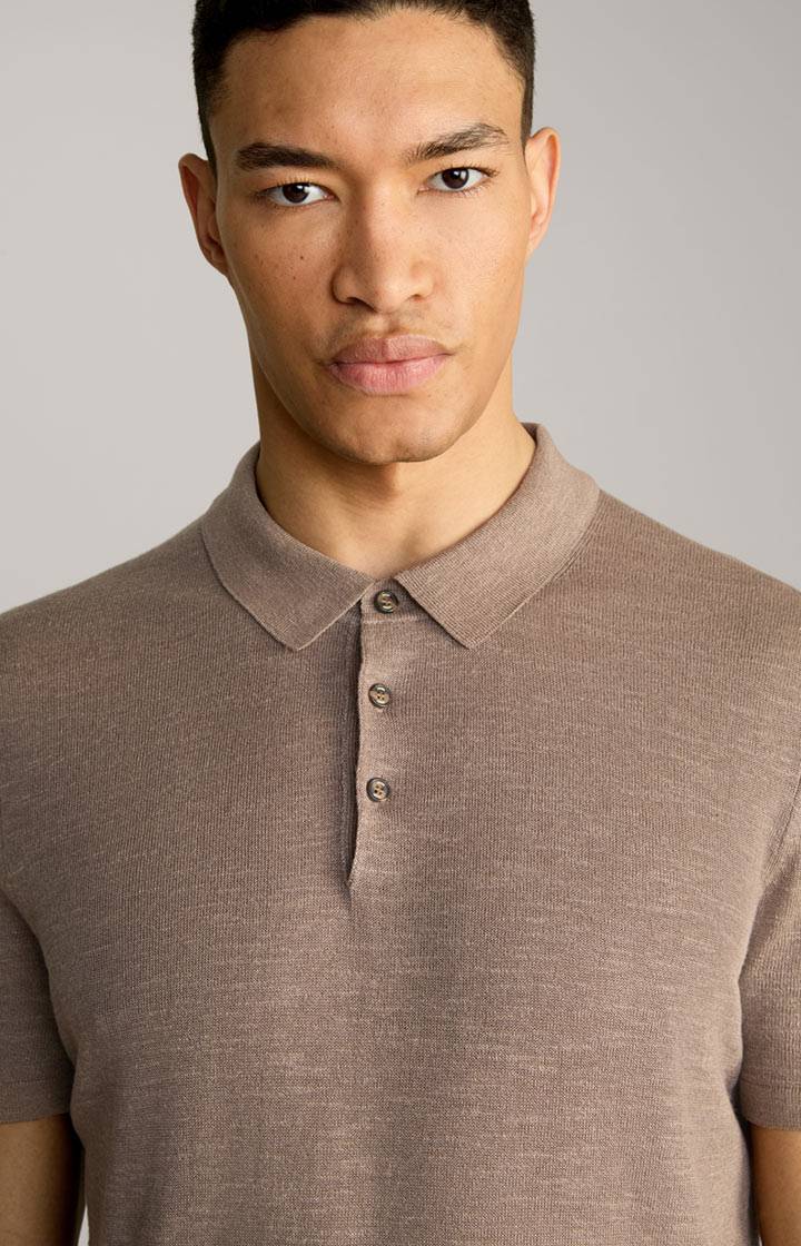 Joop Leinenmix-Poloshirt Malioso in Braun Fabrikladen
