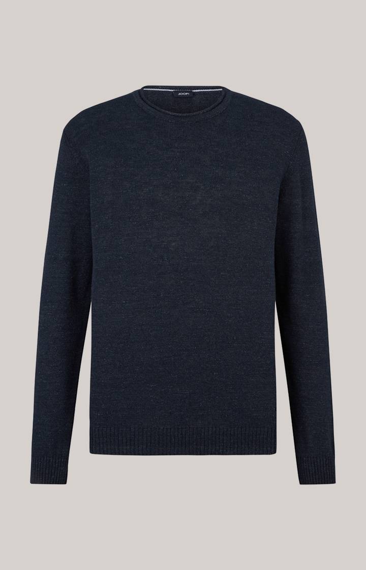 Joop Leinenmix-Pullover Mendor in Navy Im Verkauf