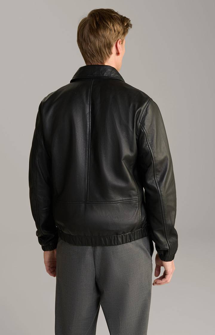 Joop Lederjacke Rock in Schwarz 50% Rabatt für begrenzte Zeit