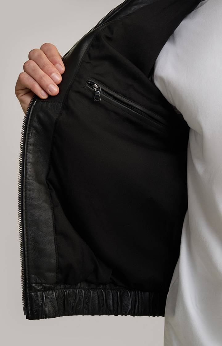 Joop Lederjacke Rock in Schwarz 50% Rabatt für begrenzte Zeit