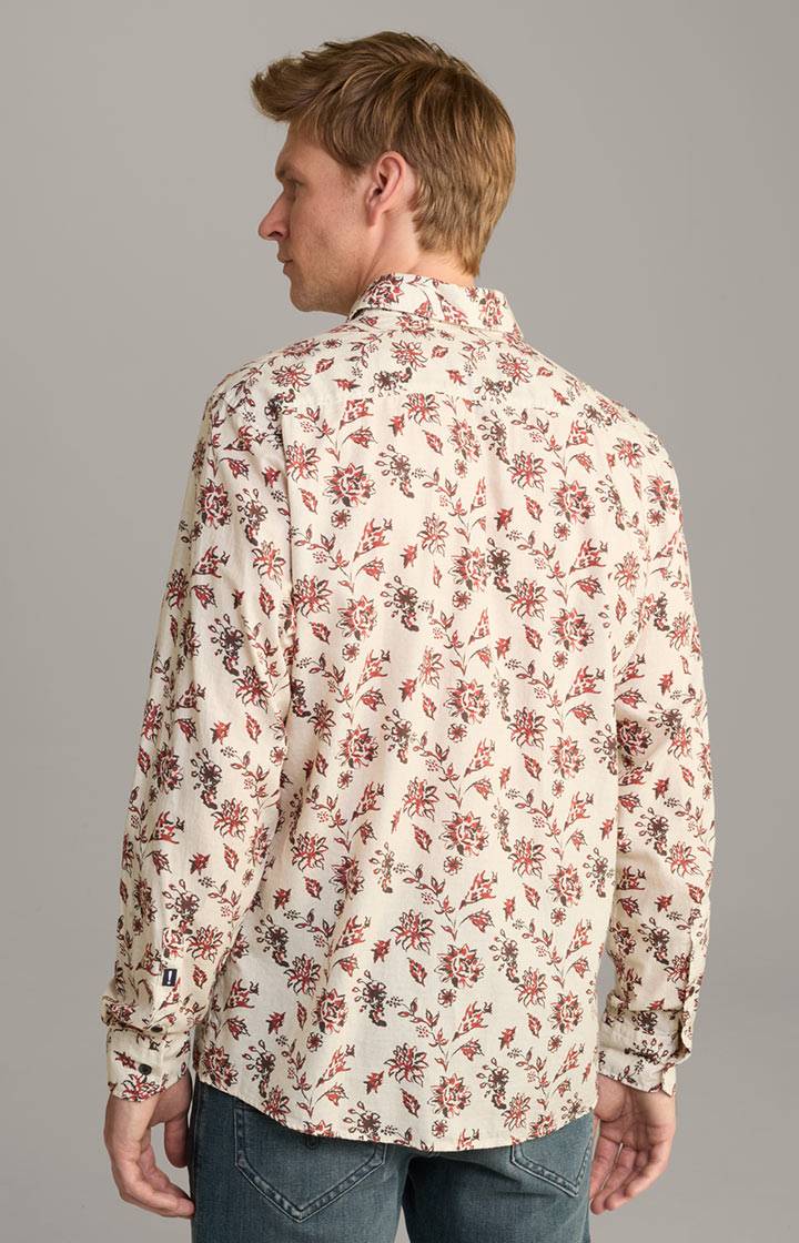 Joop Baumwoll-Hemd Hanson in Beige gemustert Outlet
