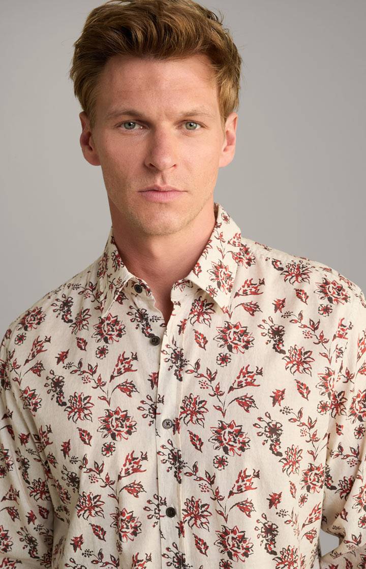 Joop Baumwoll-Hemd Hanson in Beige gemustert Outlet