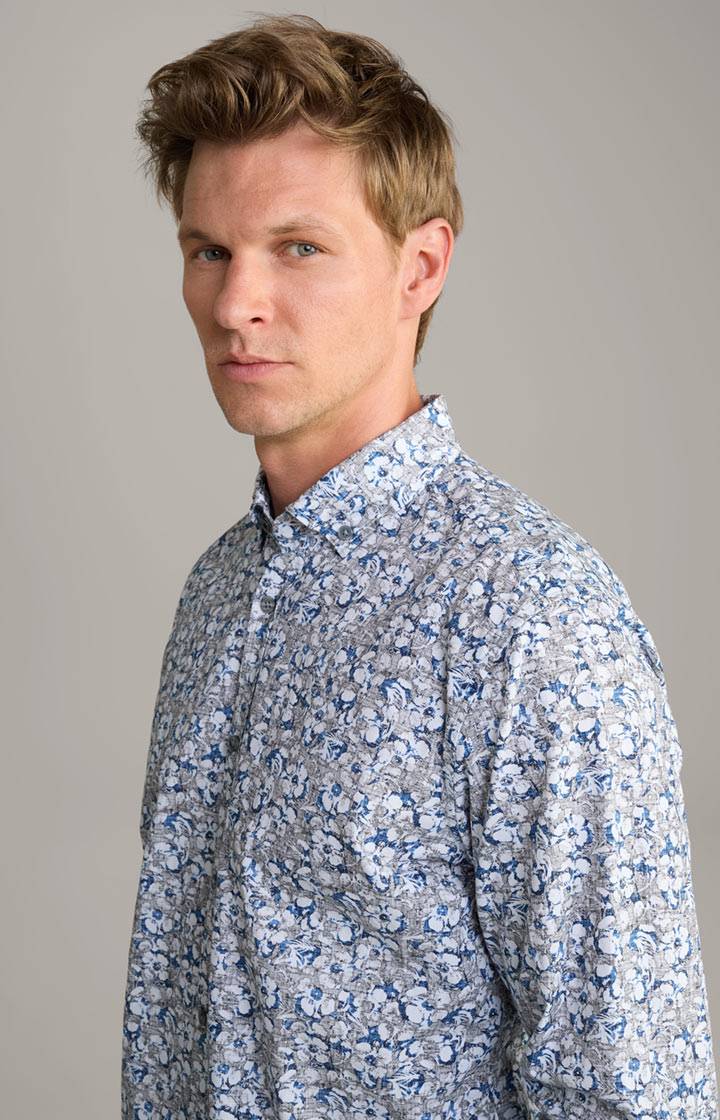 Joop Hemd Heli in Blau gemustert Fabrik Onlineshop