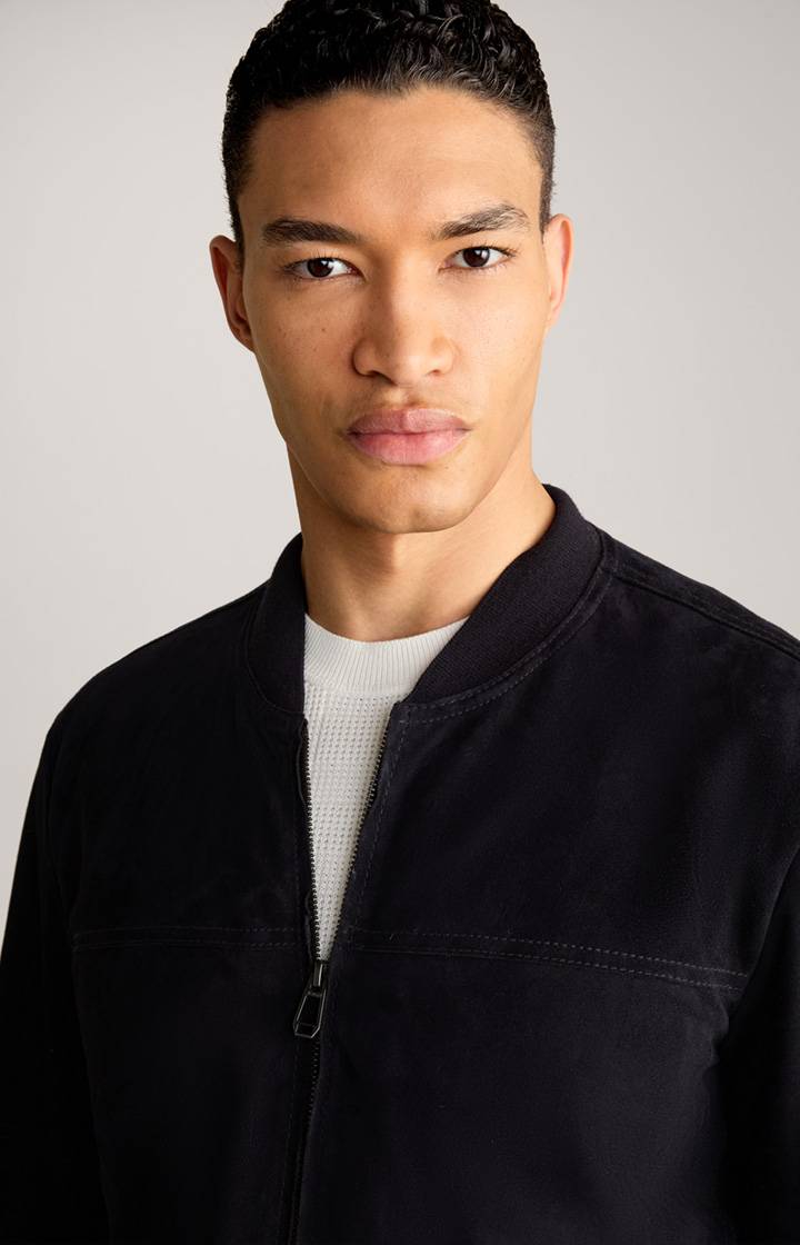 Joop Ziegenvelours-Lederjacke Pios in Navy Bestseller