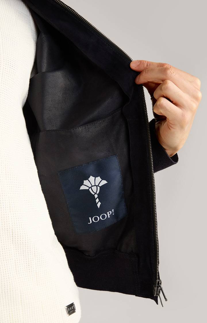 Joop Ziegenvelours-Lederjacke Pios in Navy Bestseller