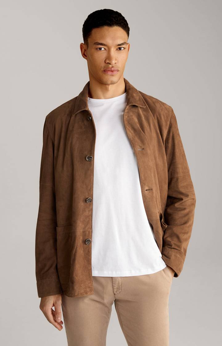 Joop Velours-Lederjacke Zag in Braun Riesige Ersparnisse