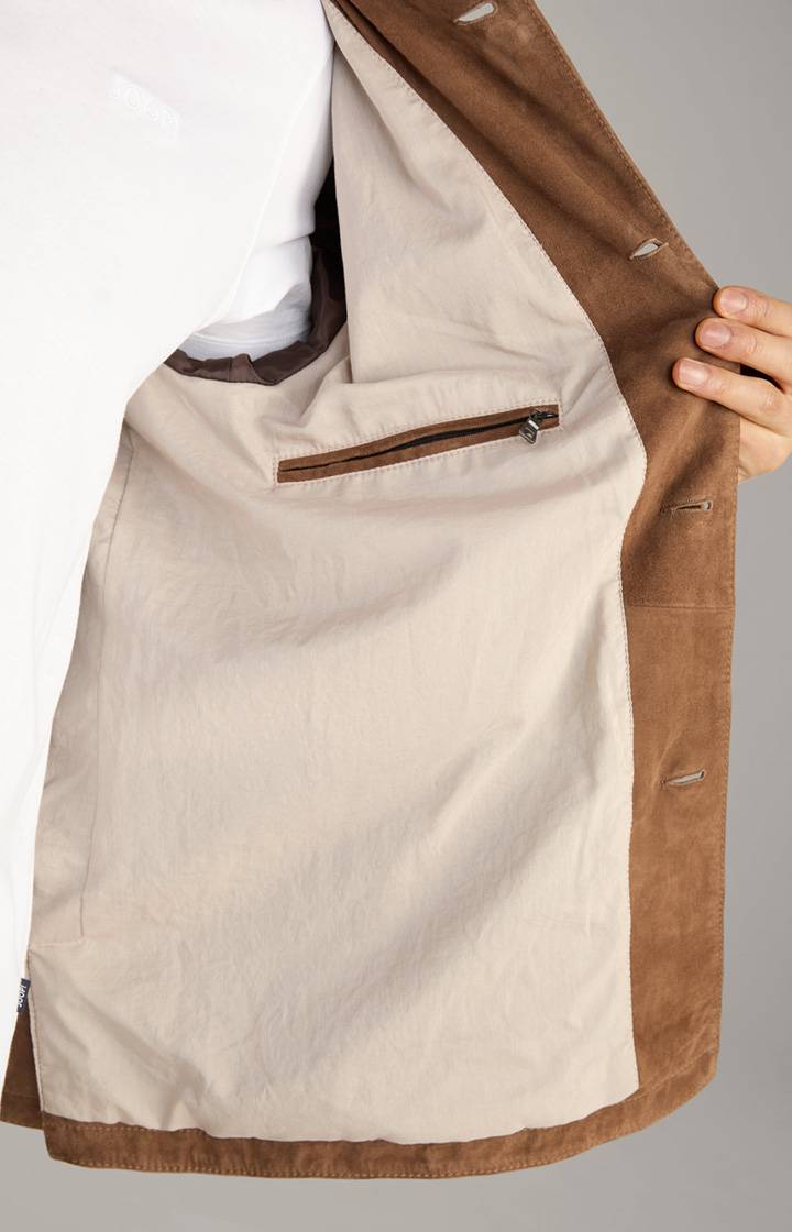 Joop Velours-Lederjacke Zag in Braun Riesige Ersparnisse