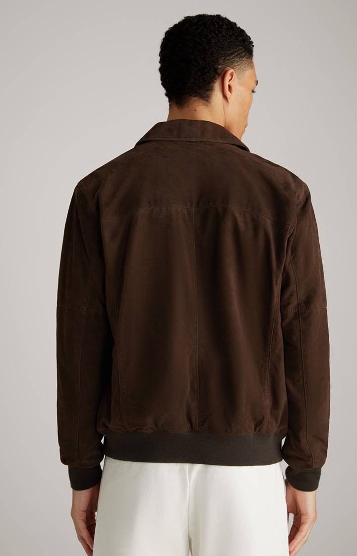 Joop Ziegenvelours-Lederjacke Laup in Dunkelbraun Super Sparpreis
