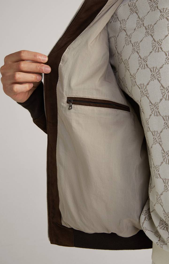 Joop Ziegenvelours-Lederjacke Laup in Dunkelbraun Super Sparpreis