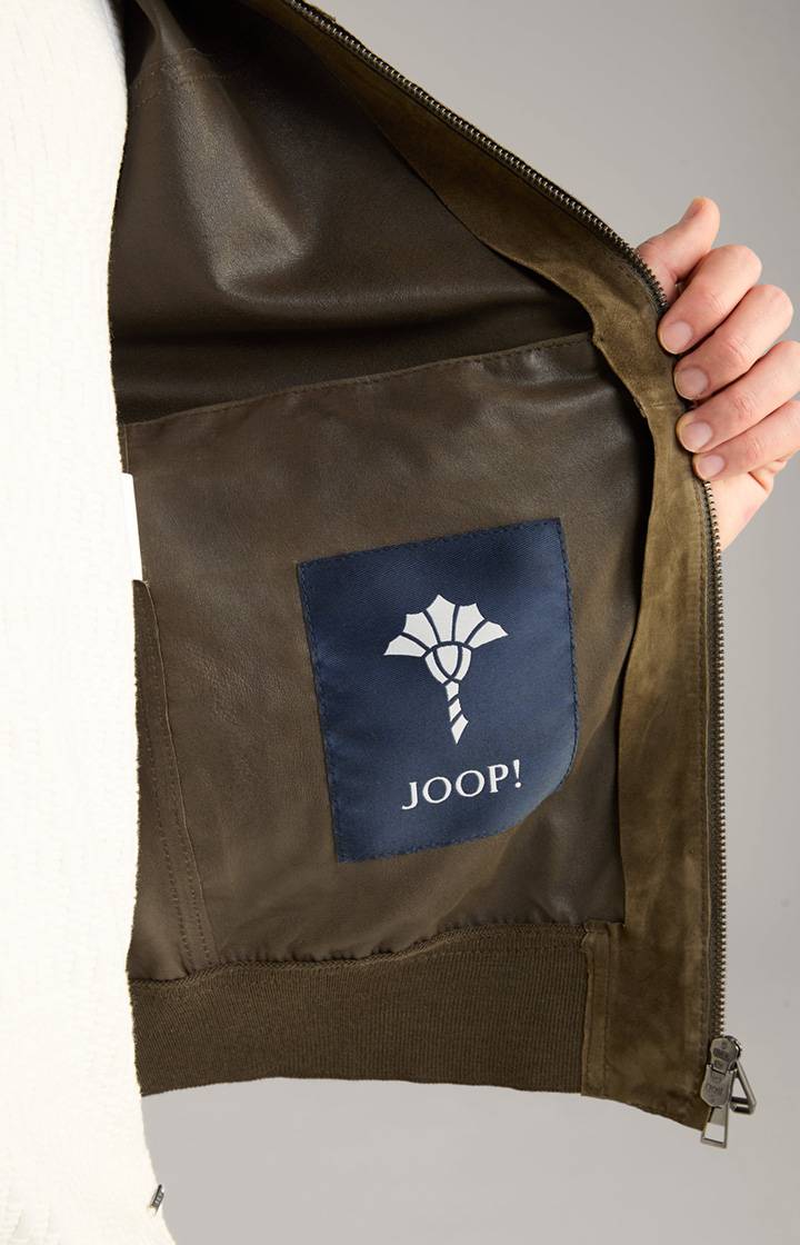 Joop Ziegenvelours-Lederjacke Pios in Oliv Wochenangebot