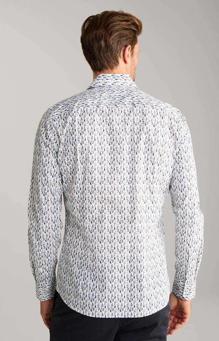 Joop Hemd Pai in Blau/Gelb gemustert Black Friday Preise