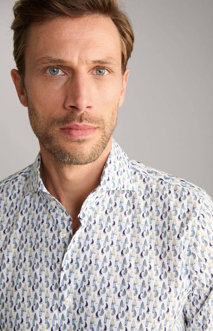 Joop Hemd Pai in Blau/Gelb gemustert Black Friday Preise
