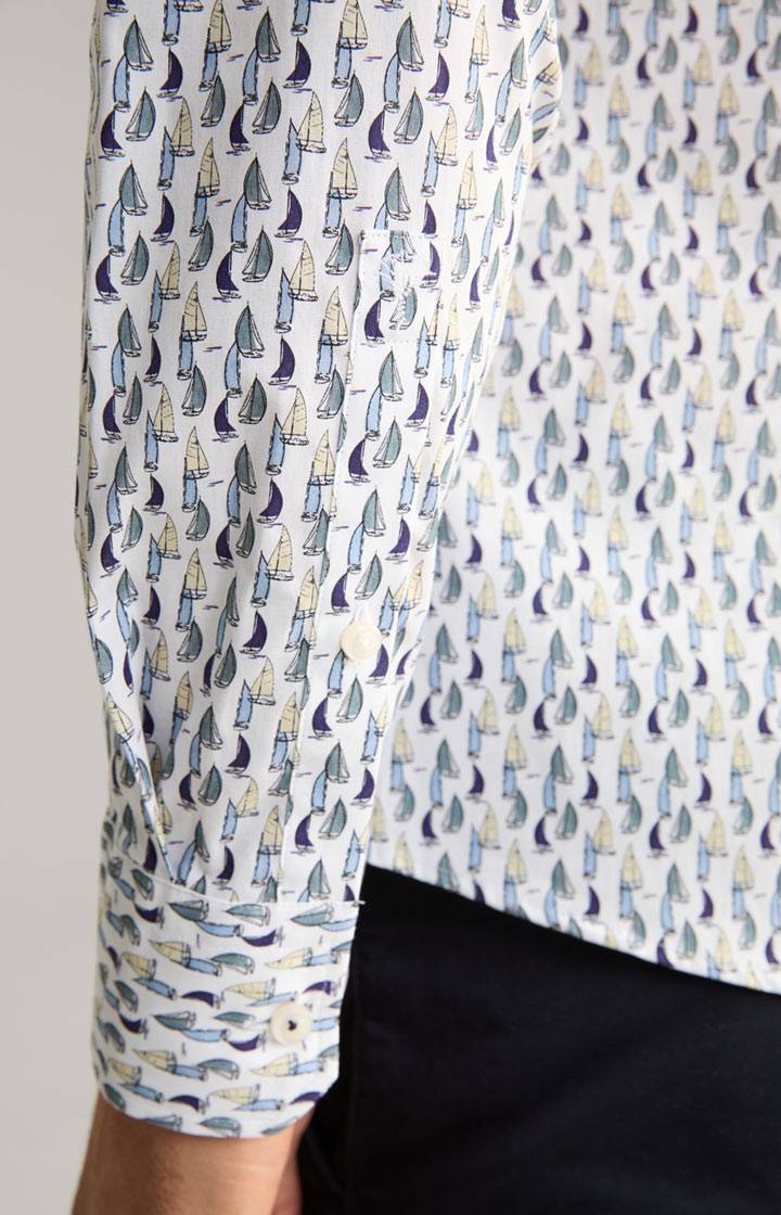 Joop Hemd Pai in Blau/Gelb gemustert Black Friday Preise