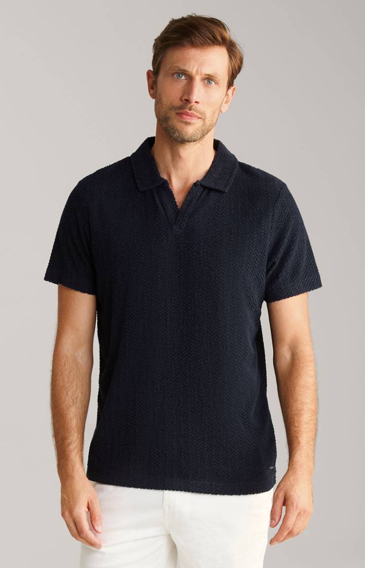 Joop Frottee-Polohemd Piero in Navy strukturiert Black Friday