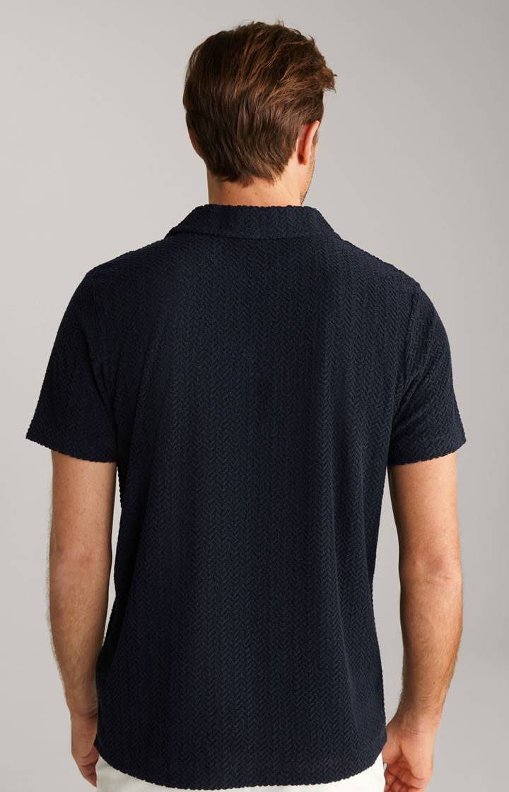 Joop Frottee-Polohemd Piero in Navy strukturiert Black Friday