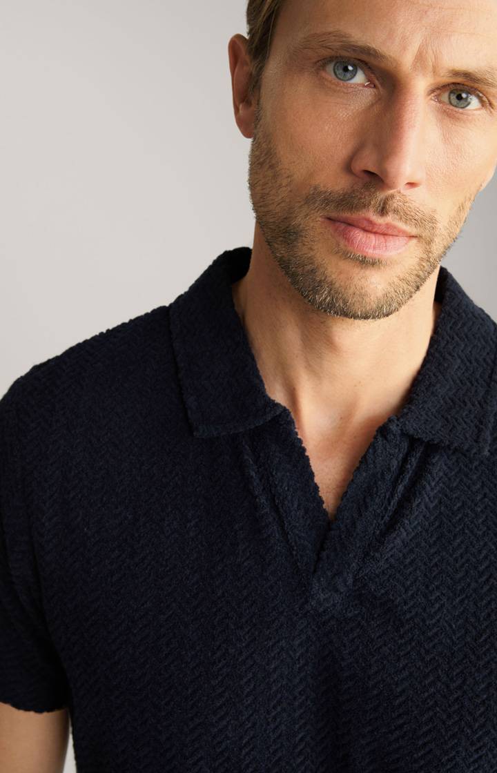 Joop Frottee-Polohemd Piero in Navy strukturiert Black Friday