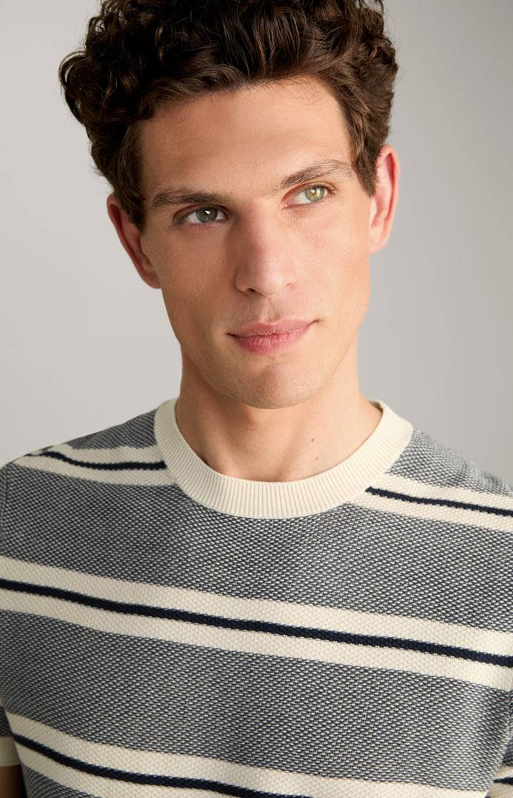 Joop Strick-Shirt Vico in Navy/Offwhite gestreift Tiefpreis